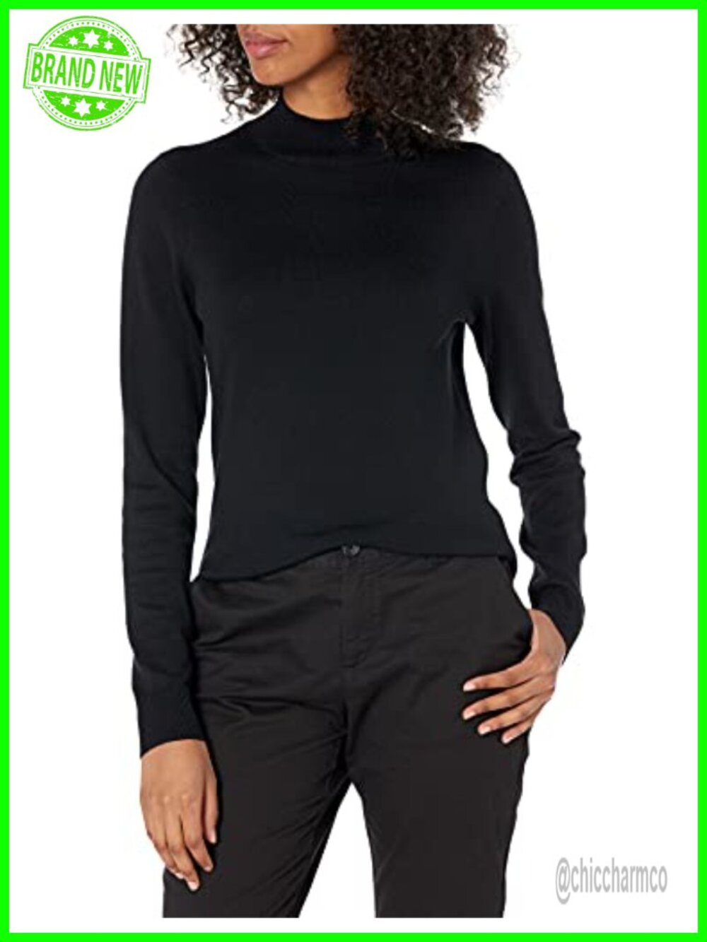Women's Lightweight Mock Neck Pullover Sweater Regular Fit Long Sleeve